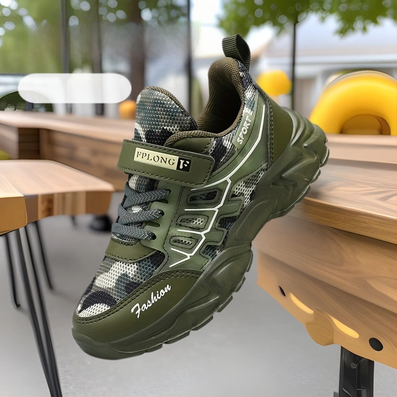 Dječje maskirne cipele 2025. proljeće i ljeto, nove prozračne mrežaste srednje i velike dječje sportske cipele s mekim potplatom, neklizajuće, proizvođač veleprodaje