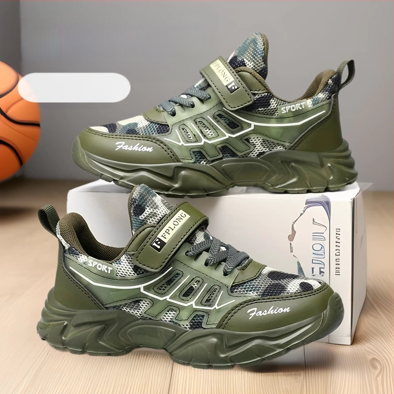 Dječje maskirne cipele 2025. proljeće i ljeto, nove prozračne mrežaste srednje i velike dječje sportske cipele s mekim potplatom, neklizajuće, proizvođač veleprodaje