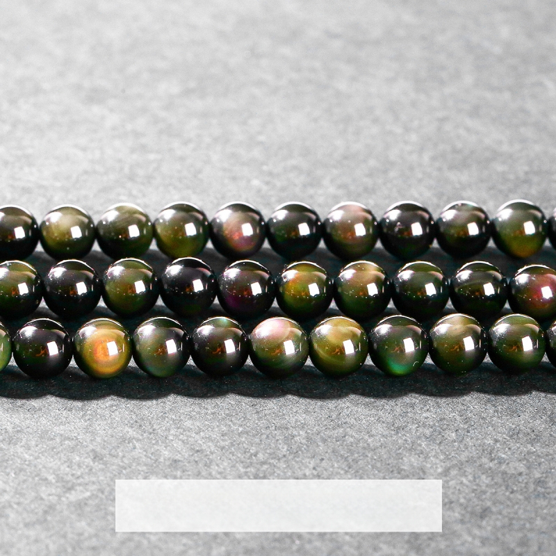 Jingso nakit 7A Prirodne dvoslojne opsidijanske perle s perlama, polugotovi nakit, veleprodaja perli