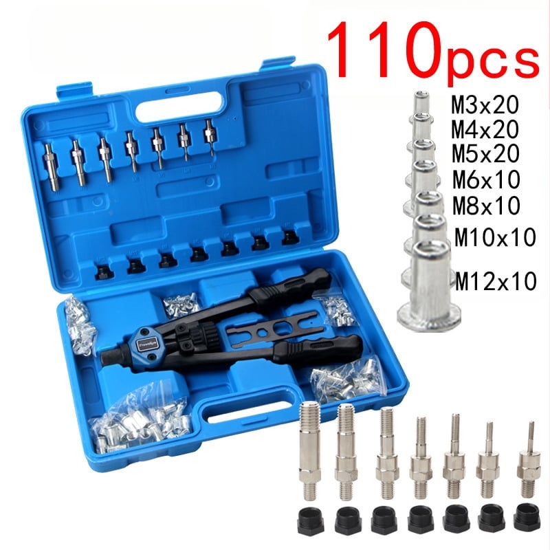 10-dijelni set zakovica za ručni stroj za zakivanje/pištolj za zakivanje, alat za matice M3-M8 s navojem