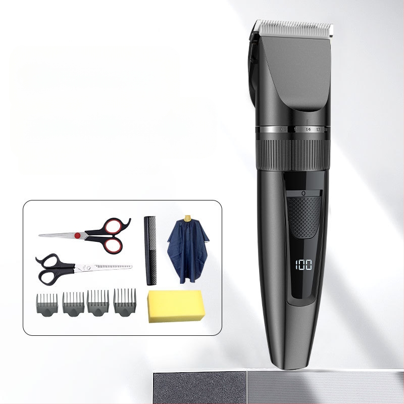 Pārrobežu elektriskā mājsaimniecības matu griezēja LCD digitālais displejs vīriešu skuveklis USB uzlādējama elektriskā matu griezēja