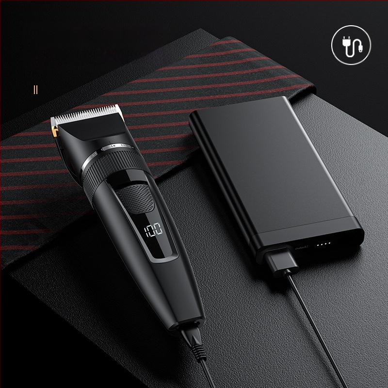 Pārrobežu elektriskā mājsaimniecības matu griezēja LCD digitālais displejs vīriešu skuveklis USB uzlādējama elektriskā matu griezēja