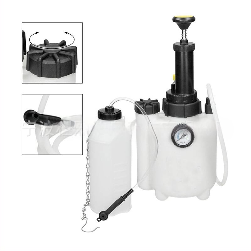 Ръчна смяна на спирачно масло за автомобили чрез 3-литров вакуумен съд за спирачно масло, помпено устройство за ремонт на спирачки