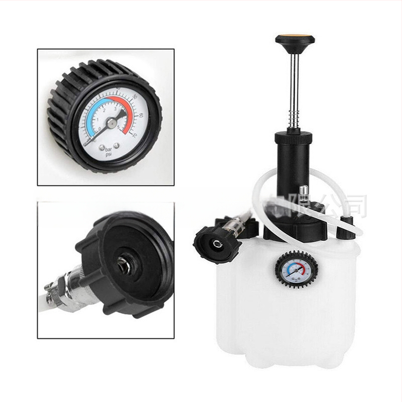 Ръчна смяна на спирачно масло за автомобили чрез 3-литров вакуумен съд за спирачно масло, помпено устройство за ремонт на спирачки