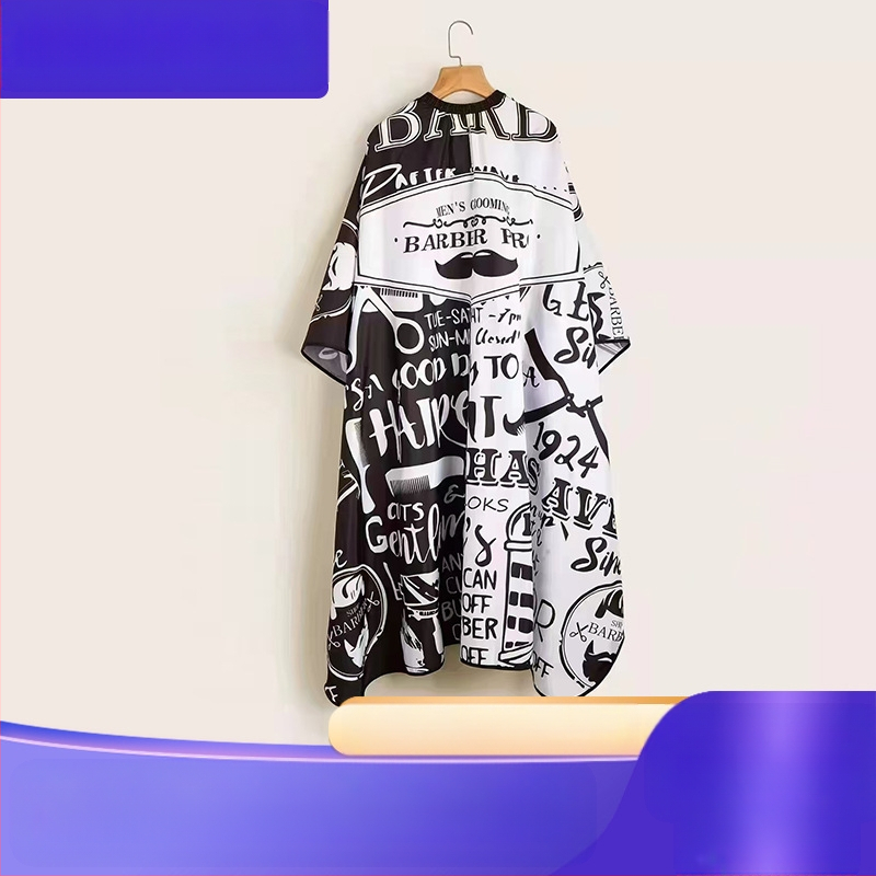 Jauna stila pagarināta frizētavas matu griešanas lupatiņa ar apdrukātu audumu, nelīpoši mati, antistatiska augstas klases matu griešanas lupatiņa