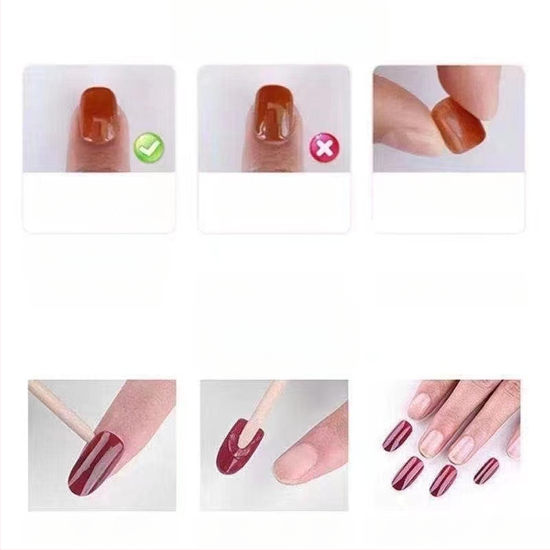 Shuguang, autocolant de unghii scurt, purtabil, elegant, alb, pentru fototerapie, patch detașabil pentru unghii, lucrat manual, pentru unghii scurte