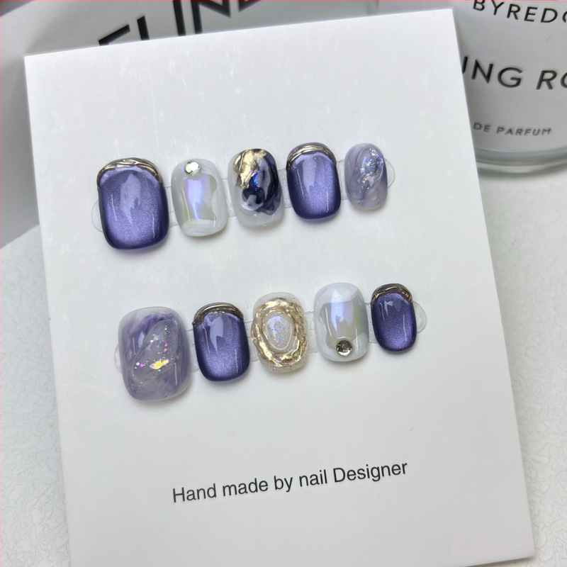 [Mėlyna svajonė] Rankomis nešioti nagų lakai, didmeninė prekyba trumpais nagais, balta, nuimama dirbtinė nagų pasta