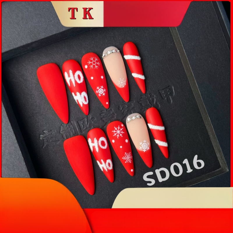 Temperaments Balts Ziemassvētki Minimālistisks Eiropas un Amerikas pārrobežu valkāšanas nagu gabaliņi Advanced Sense Summer Pure Handmade Nail Art Plāksteris