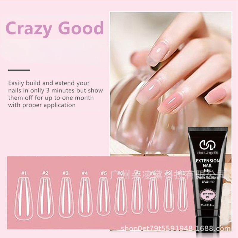 Tarpvalstybinis karšto pardavimo „Duoling Dai“ 4 spalvų kristalų prailginimo klijų rinkinys nagų klijams, nagų salono specialus gamintojas, didmeninė prekyba