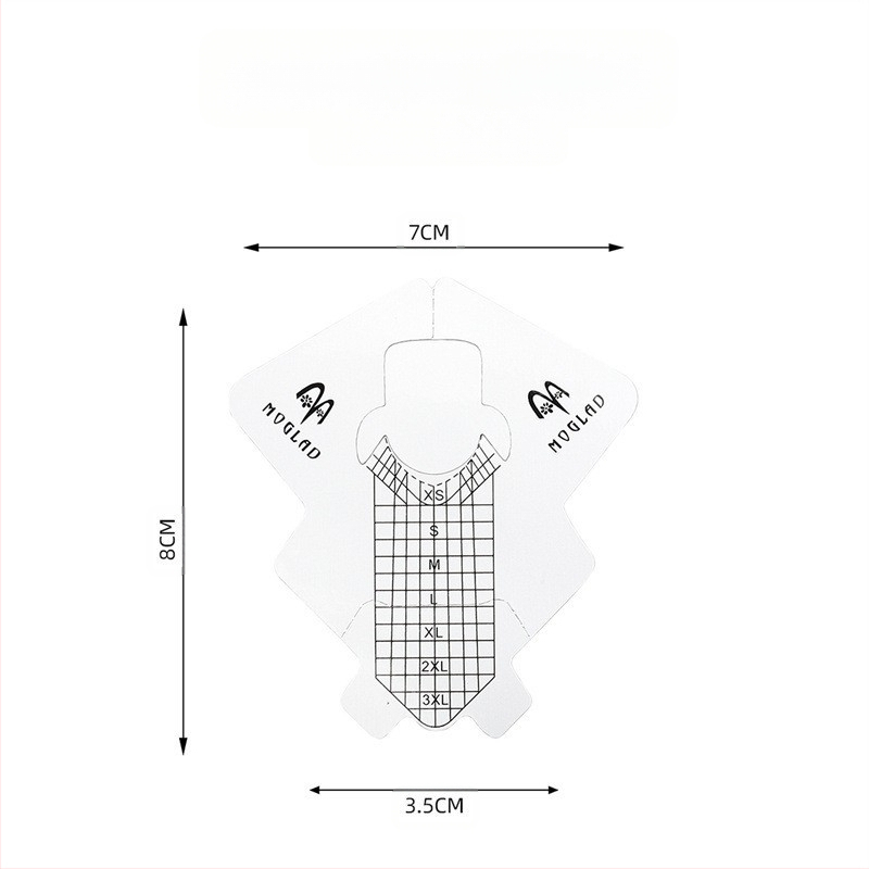 Karštos storos aliuminio folijos žuvelės formos nagų dailės popieriaus laikiklis, prancūziškas fototerapijos nagų priauginimo įrankis, 100/300 popieriaus laikiklis