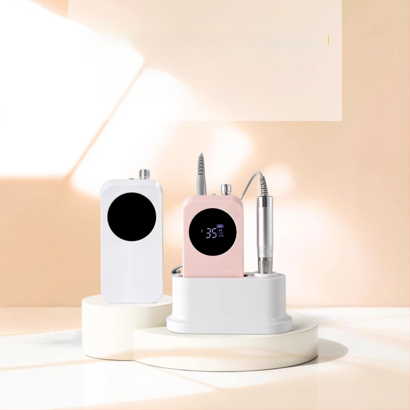 Șlefuitor de unghii electric cu cupă goală, bază de încărcare, slefuitor de unghii portabil, 35000 RPM, instrument de manichiură