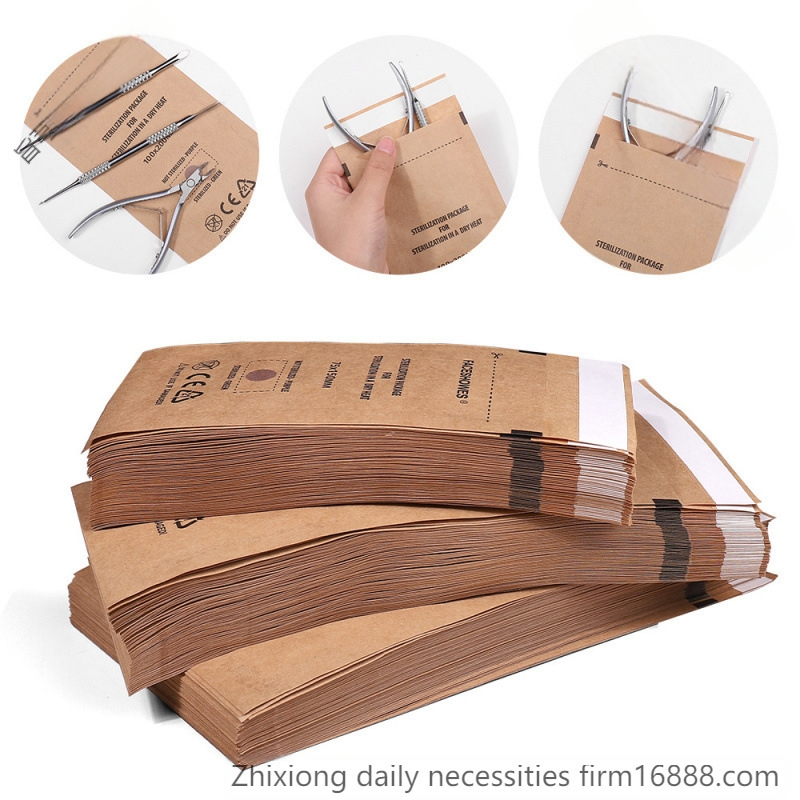 Vienkartinis „Kraft Ziplock“ maišelis dezinfekavimo maišeliui, aukštos temperatūros, sausam karščiui, „Kraft“ popieriui, užtrauktuku