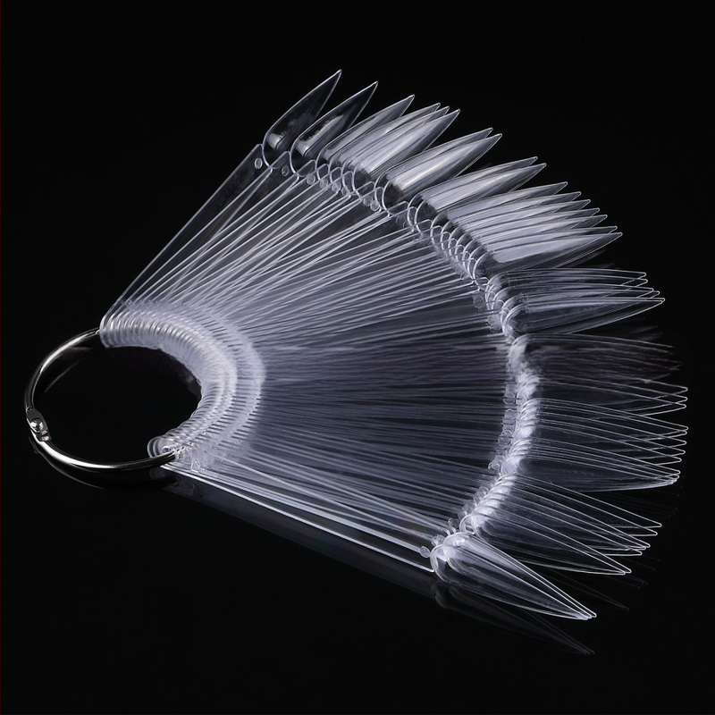 Manikiūro įrankiai Vėduoklės formos spalvų kortelė 50 dalių Vėduoklės formos smailių nagų spalvų kortelė Skaidri spalvų kortelė Manikiūras, išskirtinis, tarpsieninis