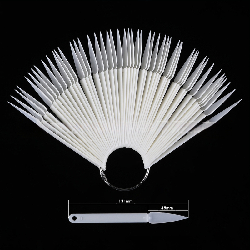 Manikiūro įrankiai Vėduoklės formos spalvų kortelė 50 dalių Vėduoklės formos smailių nagų spalvų kortelė Skaidri spalvų kortelė Manikiūras, išskirtinis, tarpsieninis