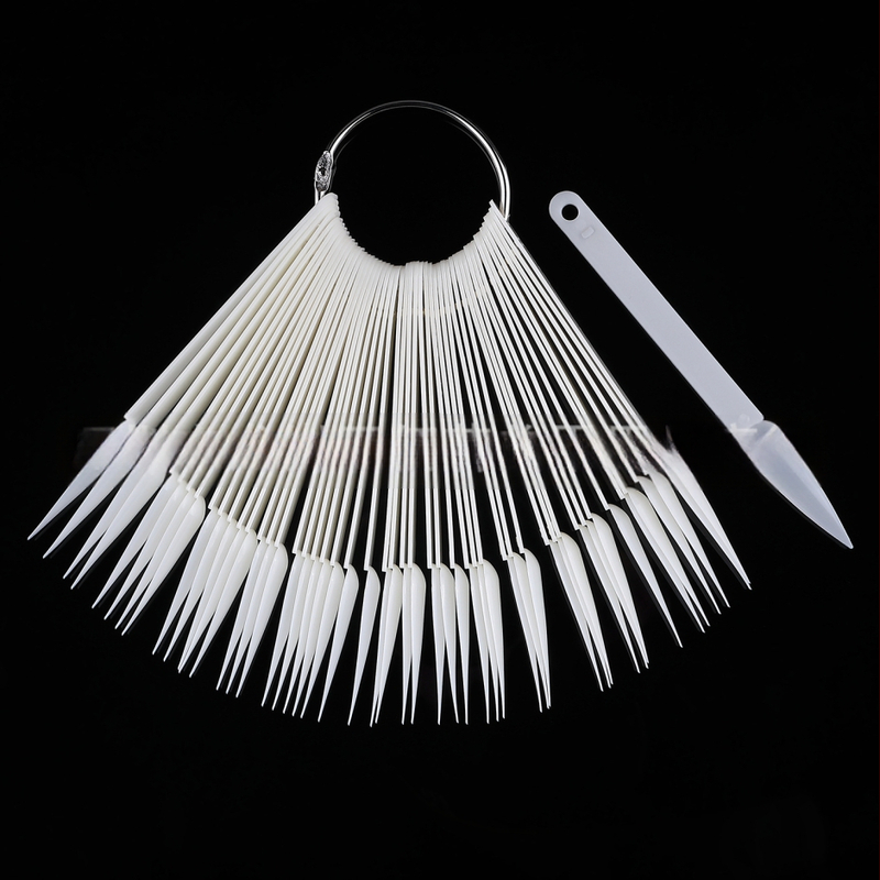 Manikiūro įrankiai Vėduoklės formos spalvų kortelė 50 dalių Vėduoklės formos smailių nagų spalvų kortelė Skaidri spalvų kortelė Manikiūras, išskirtinis, tarpsieninis