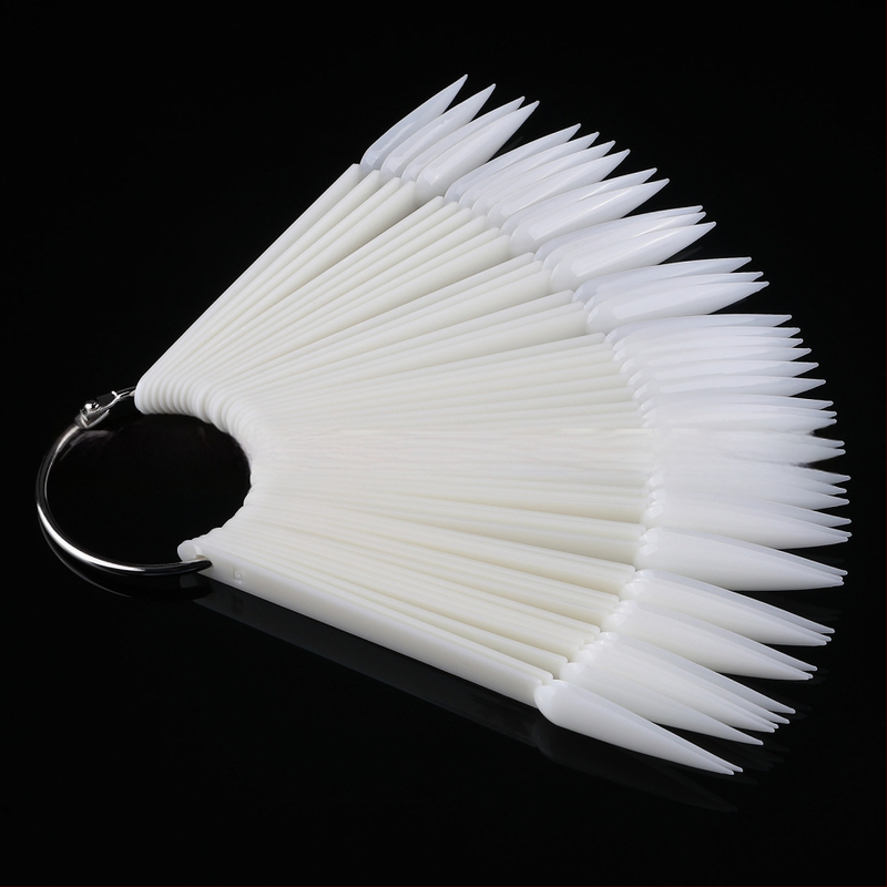 Manikiūro įrankiai Vėduoklės formos spalvų kortelė 50 dalių Vėduoklės formos smailių nagų spalvų kortelė Skaidri spalvų kortelė Manikiūras, išskirtinis, tarpsieninis