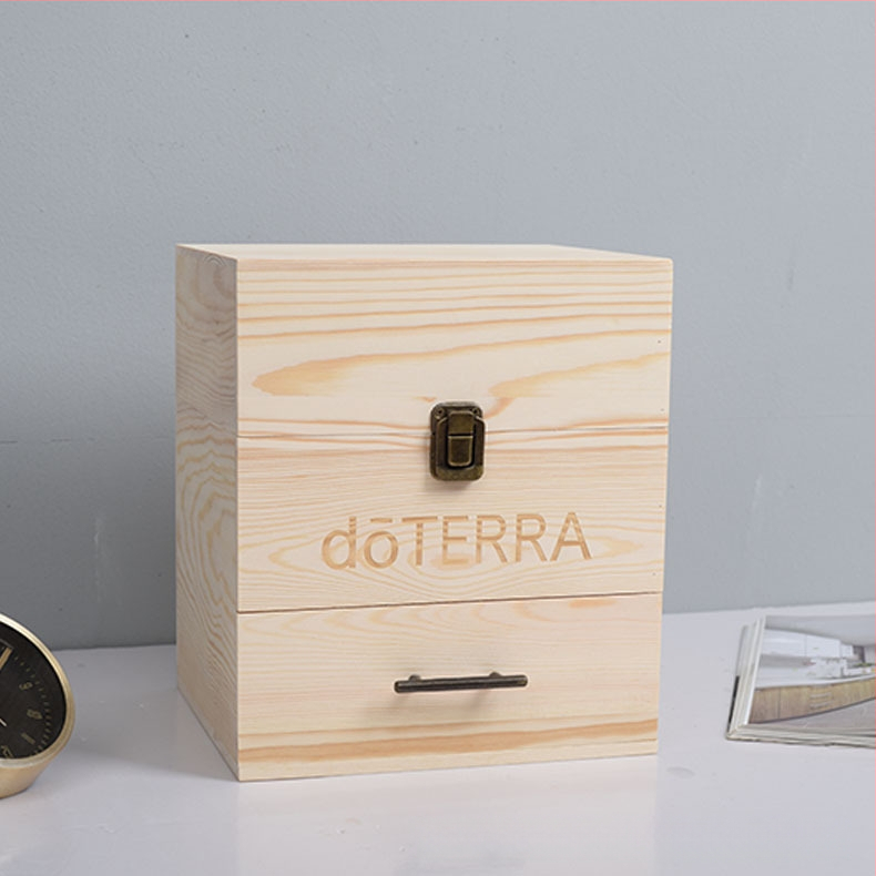 Sulankstoma eterinių aliejų dėžutė Trijų sluoksnių 59 skyrių medinis dėklas eterinių aliejų laikymui Sulankstoma grožio produktų apdailos dėžutė medinė laikymo dėžė