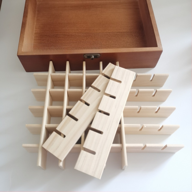 Eterinių aliejų laikymo dėžutė medinė eterinių aliejų dėžutė 48 medinė dėžutė 5 ml stiklinių buteliukų apdailos dėžutė gamykliniai nauji produktai