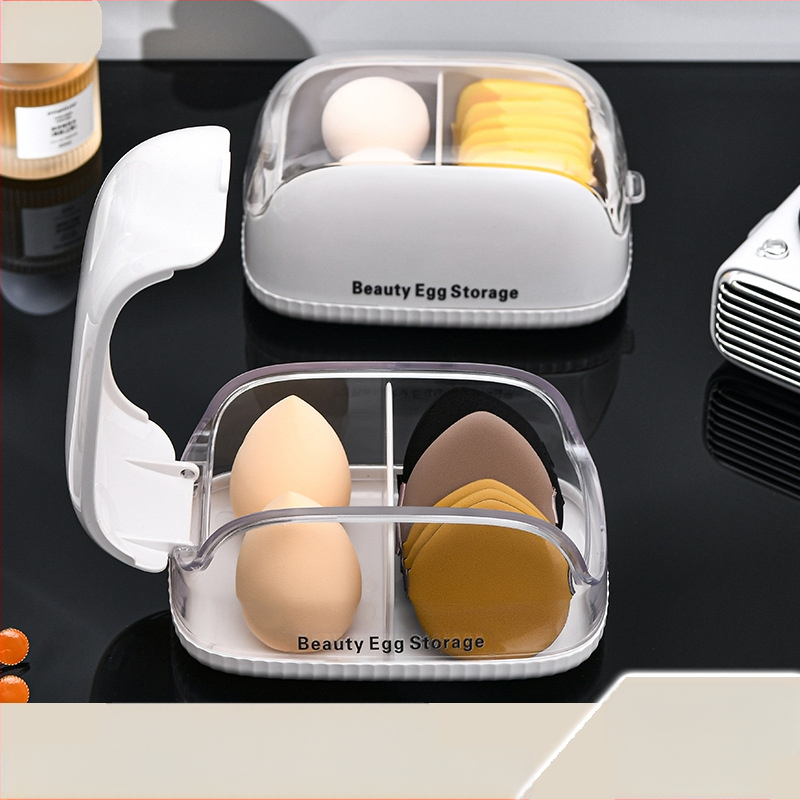 „Pudrinės pudros“ grožio kiaušinių laikymo dėžutė, permatoma, dulkėms atspari tualetinio staliuko laikymo dėžutė su dangteliu, grožio įrankiai, patogus tiesioginis pardavimas iš gamyklos.