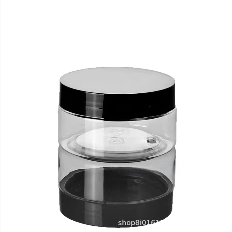 Vairumtirdzniecības 75 ml stikla krējuma burka pārtikai, apavu krēma burka ar melnbaltu plastmasas vāku un alumīnija vāku