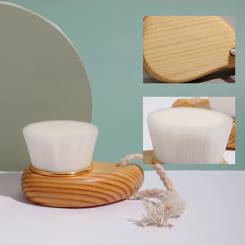 Tarpvalstybinis karšto pardavimo „Amazon“ medinis rankenos veido plovimo šepetėlis iš pušies medinio rankinio veido plovimo šepetėlio, daugiafunkcis valomasis šepetėlis