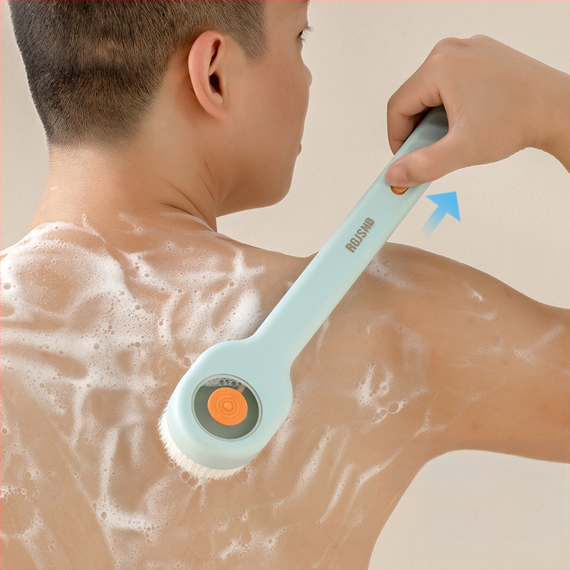 [Jauns produkts] Nospiediet vannas suku, lai berzētu mīksto matu garo rokturi, lai berzētu aizmuguri, lai berzētu dubļus, lai mazgātu ķermeņa vannas suku