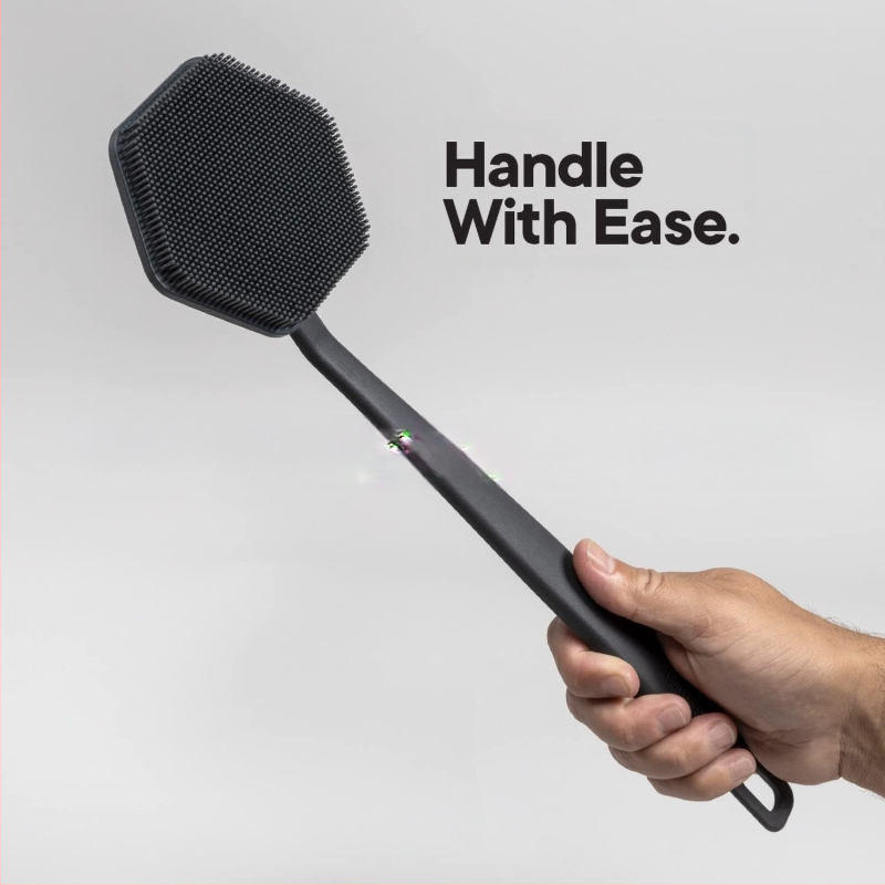 Amazon Нова силиконова четка за вана с дълга дръжка Мъжка силиконова четка за почистване на гръб Четка за вана Четка за гръб