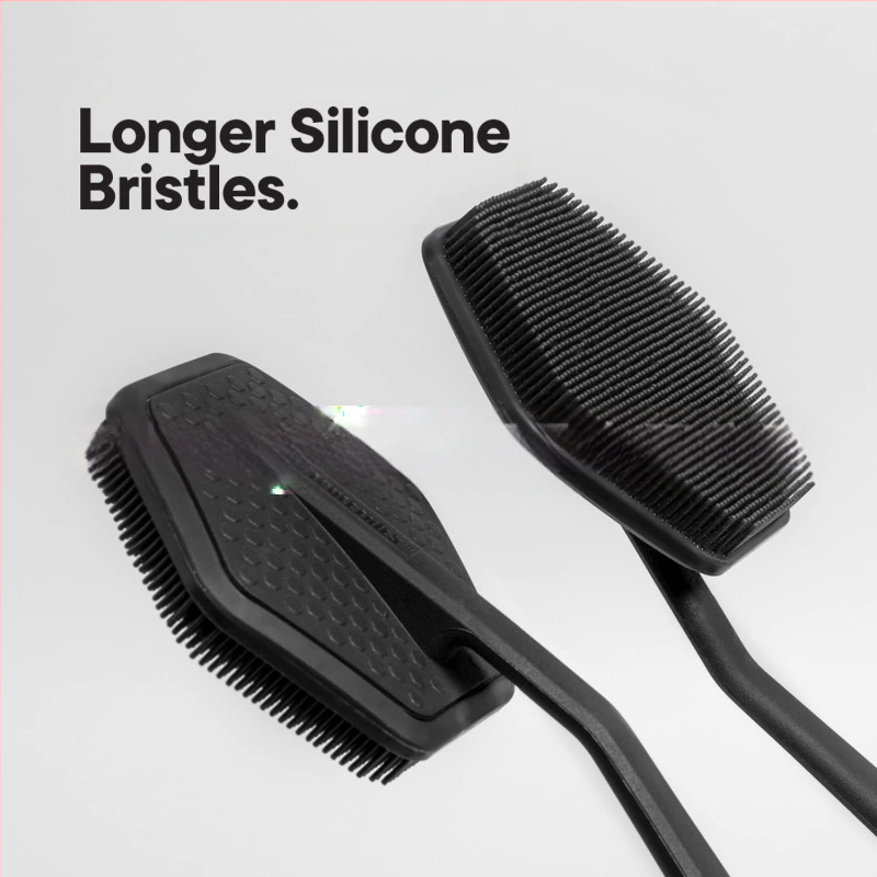 Amazon Нова силиконова четка за вана с дълга дръжка Мъжка силиконова четка за почистване на гръб Четка за вана Четка за гръб