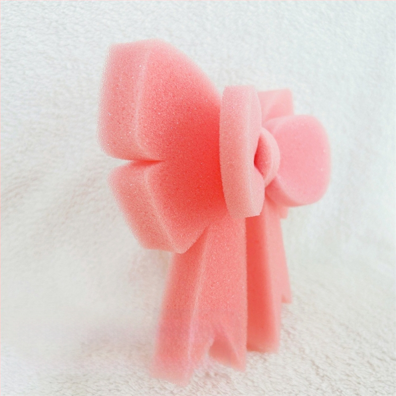 Розова топка за вана с панделка, разтриваща се, пяна за вана, мека сладка топка за вана с форма на сърце за момиче