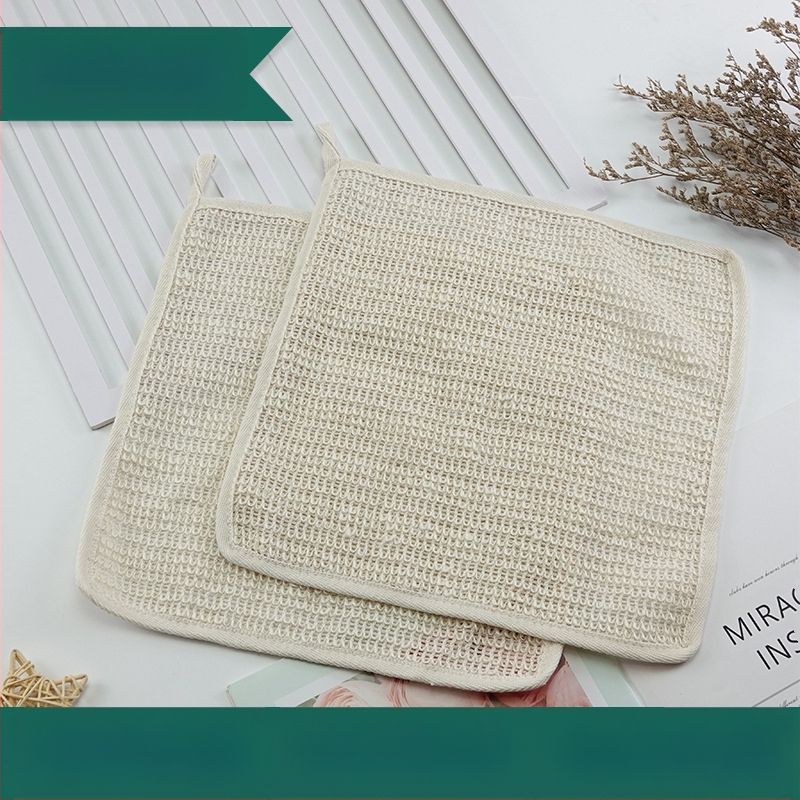 Персонализирана памучна кърпа с мехурчета от рами, ексфолираща за лице, универсална малка квадратна кърпа за баня