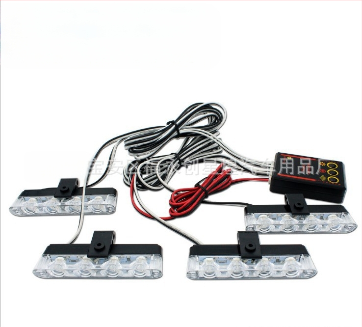 Automobilio blykstės lemputė, naujas laidinis nuotolinio valdymo pultas, 12 V, vienas, tempiamas, keturi, 16 LED, paryškinimas viduryje, „Net Light“ spaustuko tipo stroboskopinė lemputė