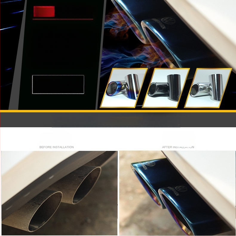 Piemērojamā oglekļa melnā izplūdes caurules vairumtirdzniecības modifikācija Volkswagen Golf Gti Langyi Jetta Santana astes kakls var tikt nosūtīts vārdā