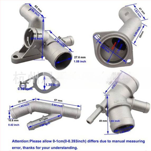 5 daļu ūdensvada savienotājs Volkswagen MK4 Golf GLI GTI 06A121132A