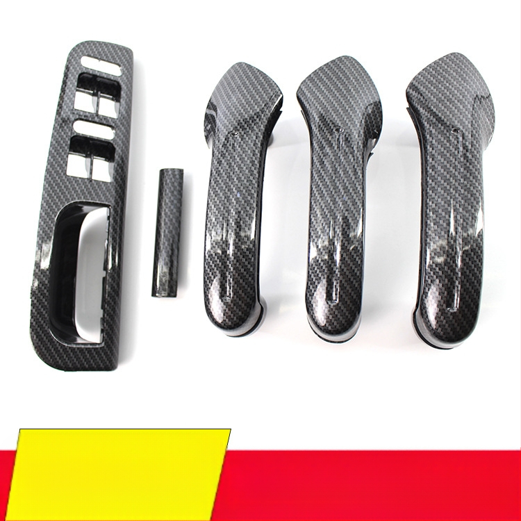 Подходящ за Volkswagen Jetta Golf MK4, лява предна превключвател, карбонов модел, 5-частична дръжка на вратата на автомобила