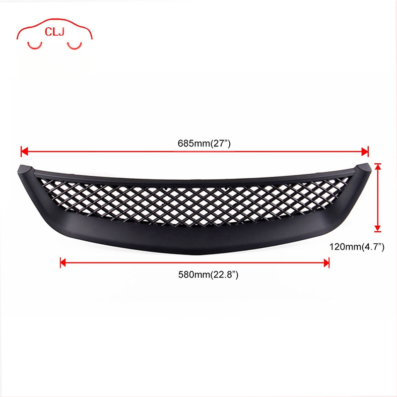 Модифицирани и модифицирани авточасти, подходящи за Honda Civic 01-03, всмукателна решетка за средна мрежа