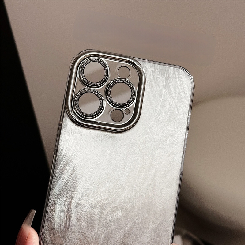 Vhodné pre Apple 15PM s krytom na objektív, fóliou na perové vlákno, pokročilé ochranné puzdro na iPhone 16 s trblietkami a galvanicky pokovovaným povrchom