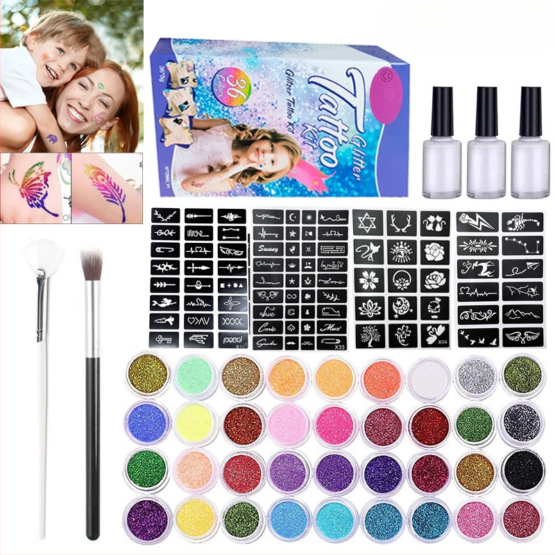 Sprogstamasis manikiūro dažymas pusiau nuolatinis vasarinis paprastas blizgučių tatuiruotės rinkinys scenos makiažas karštas išpardavimas