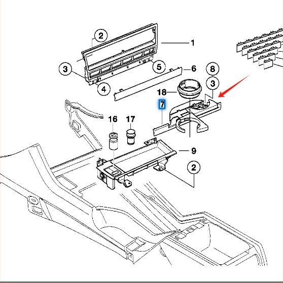 51168190205 tinka 1996–2003 m. BMW 5 serijos E 39 520 525 vandens puodelio laikikliui