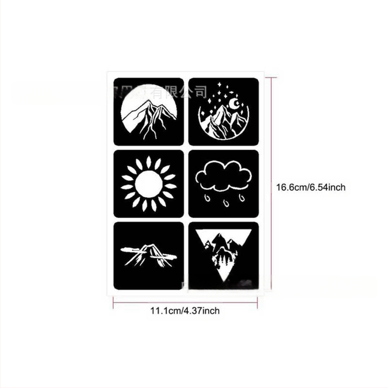 Šablóna na vystrihovanie cezhraničných tetovaní, džúsové tetovanie, henna, pomocná henna, šablóna na tetovanie pre domácich majstrov, verzia nálepky