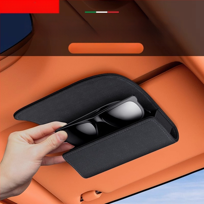 Automobilio akinių dėžutė su zomšiniu stogeliu nuo saulės, specialus akinių nuo saulės laikymas, modifikuota laikymo dėžutė