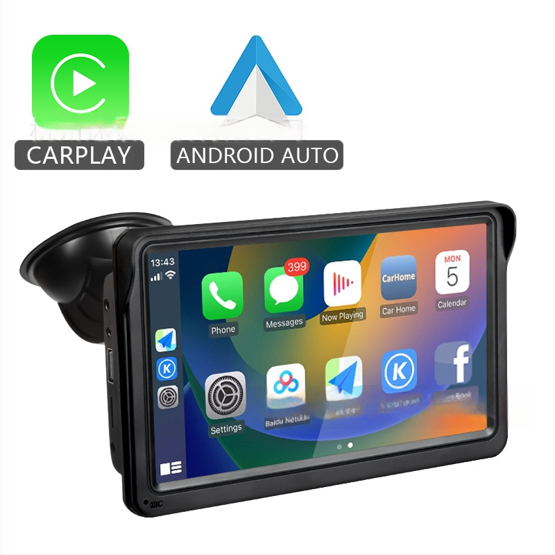 Automašīnas displejs 7 collu multimediju atbalsts Carplay/Android Auto IPS ekrāns