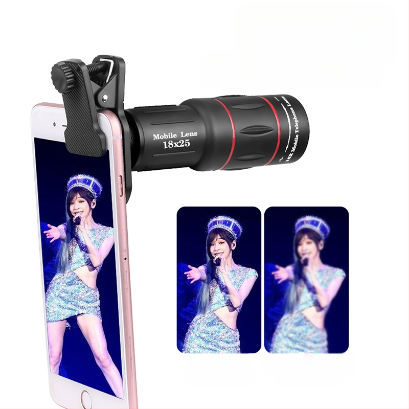 Mobiliojo telefono teleobjektyvas 18X25X teleskopas didelės raiškos koncertinis artefaktas profesionalus tarpvalstybinis tiesioginis pristatymas
