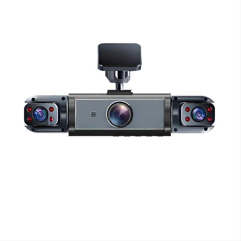 Četrvirzienu kamera ar četrām objektīviem, braukšanas uzraudzības ierakstītājs HD 1080P automašīnai 360 grādu režīmā ar atpakaļgaitas attēlu