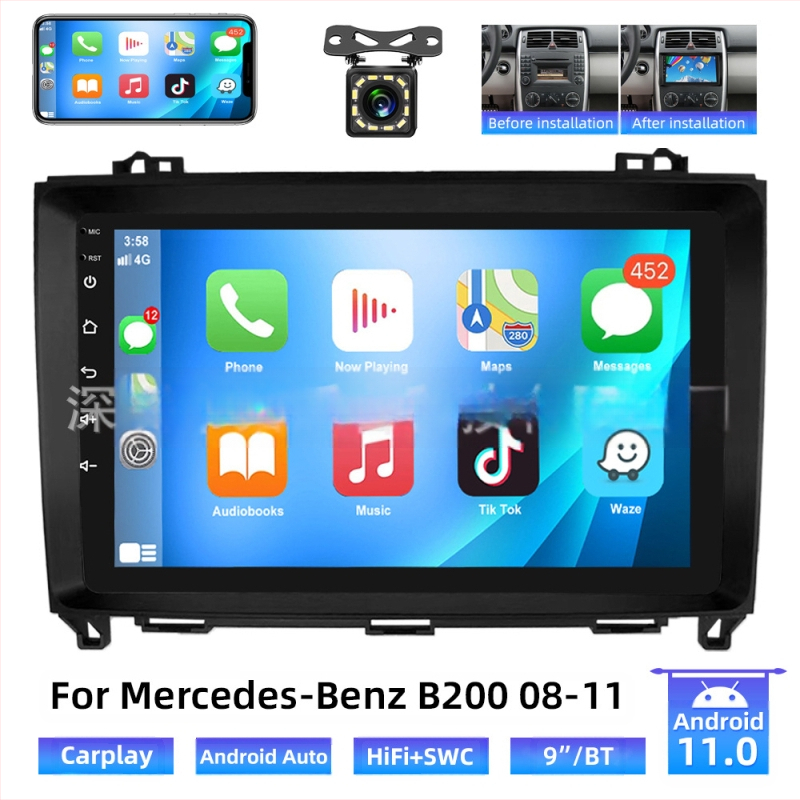 Piemērots Mercedes-Benz B200 08-11 centrālās vadības automašīnas Carplay displeja atpakaļgaitas attēla ierīcei