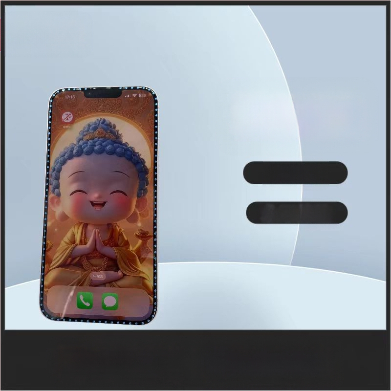 Taikoma „Apple 16 Flash Diamond“ grūdinto stiklo plėvelei, apsaugančiai nuo dulkių ir inkrustuotai deimantais, 3D HD stereo „Apple 15promax“ viso ekrano plėvelei.