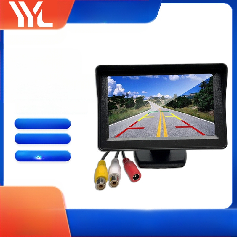 4,3 collu HD automašīnas monitors Divvirzienu AV atpakaļgaitas attēla darbvirsmas displejs Automašīnas universāls