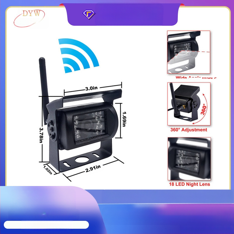 Automašīnas atpakaļgaitas attēls Autobuss Kravas automašīna Kombains Automašīna Augstas izšķirtspējas 24V nakts redzamības infrasarkanā ūdensnecaurlaidīgā kamera