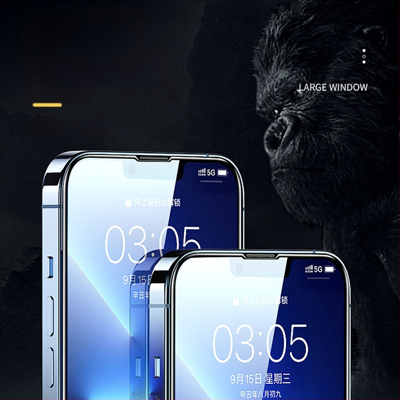 Didelio aliuminio didelio lanko grūdinto plėvelė Apple 16pro neporėtai, dulkėms atspariai, 13pro, apsaugančiai nuo spaudimo, kraštams 14, King Kong mobiliojo telefono plėvelei