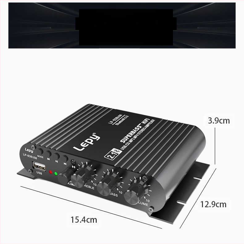 Lepy838Usb Bluetooth субуфер усилвател на мощност компютър 12V автомобил домашен усилвател на мощност U диск музика без загуби
