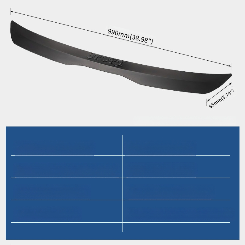 Bendras visureigio hečbeko galinis pastos tipo neperforuotas bagažinės spoileris galinio sprogimo automobilio modifikavimo priedai